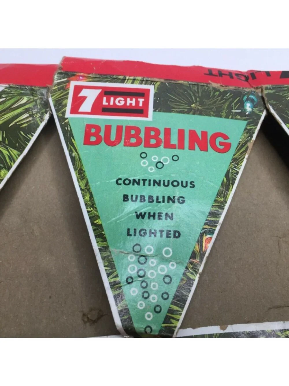 Vintage Christmas 7 Continuous Bubbling Bubble Lights Empty Box